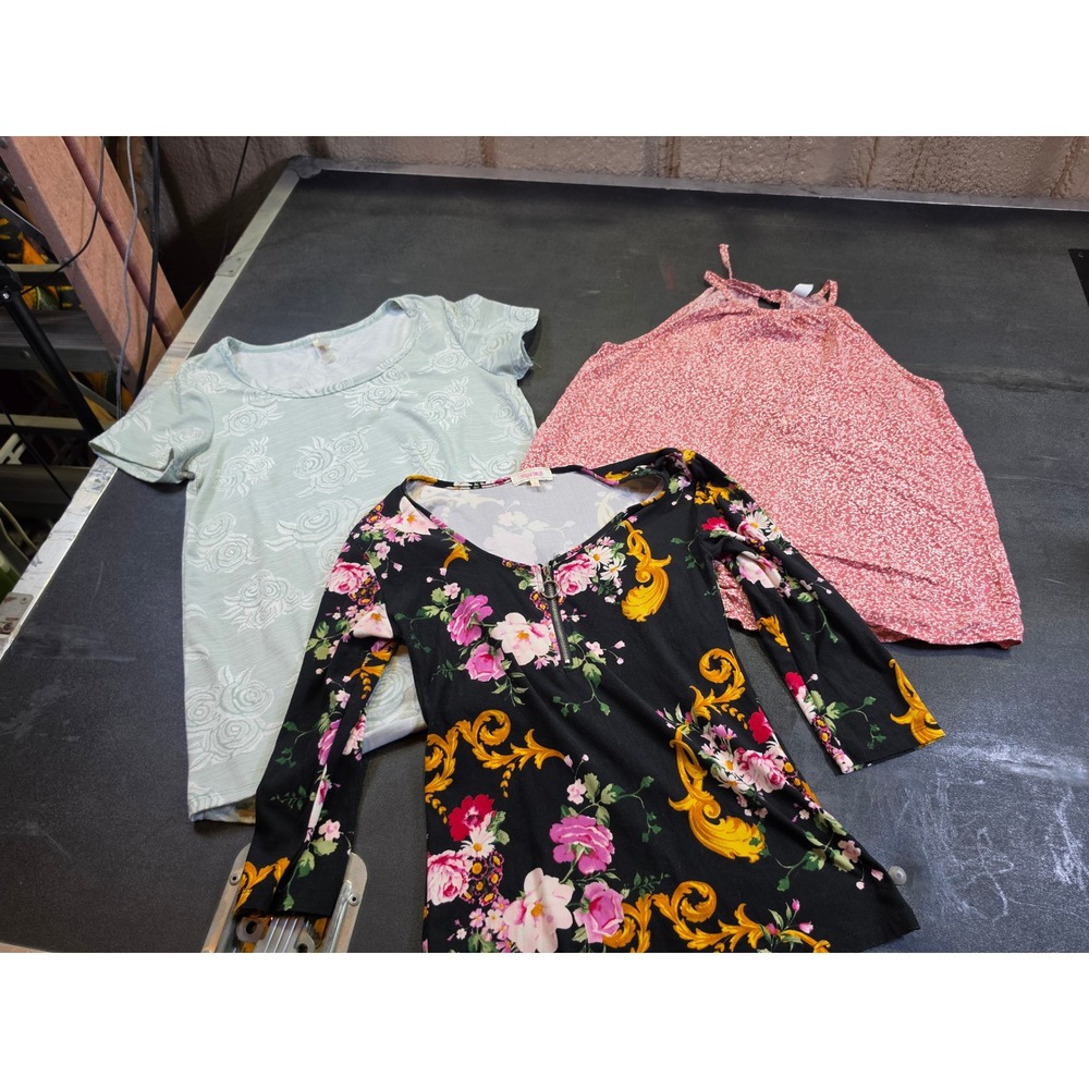 3pc Floral Top Bundle Old Navy LuLaRoe Stella Tweed Small XS Tall Halter Baroque